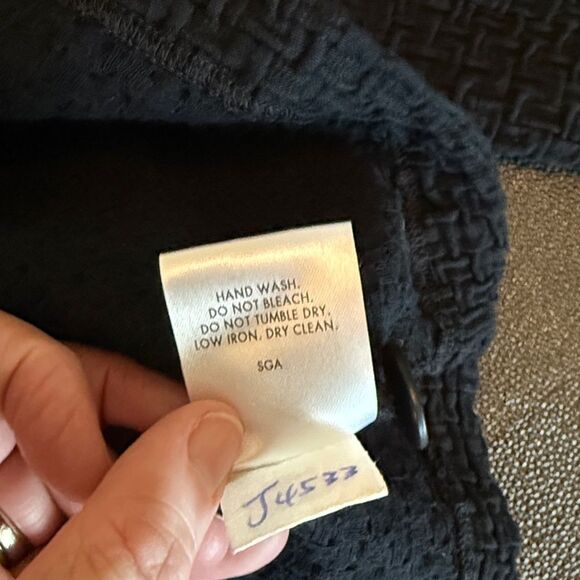 Eileen Fisher Black Oversized Textured Blazer one button closure size Small - Picture 8 of 11